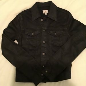 AG Jeans Adriano Goldschmied Women’s Black Coated Robyn Jacket Size XS